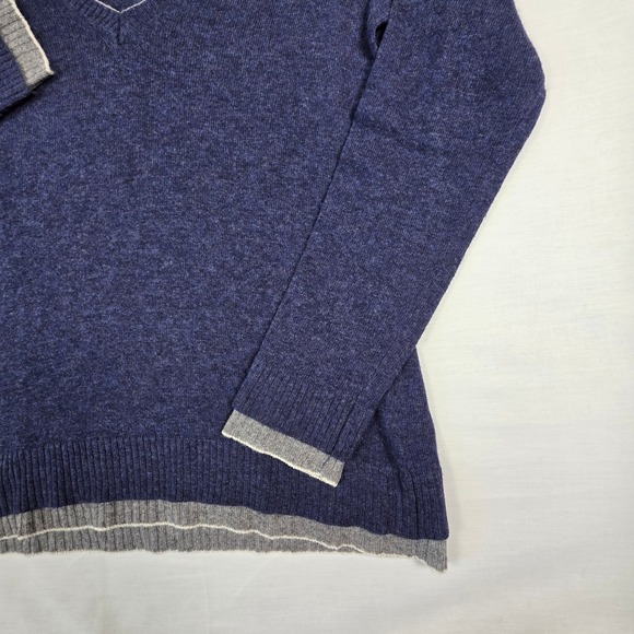 Banana Republic Cashmere Wool V Neck Sweater Womens M Italian Yarn Blue Elegant - Picture 7 of 16